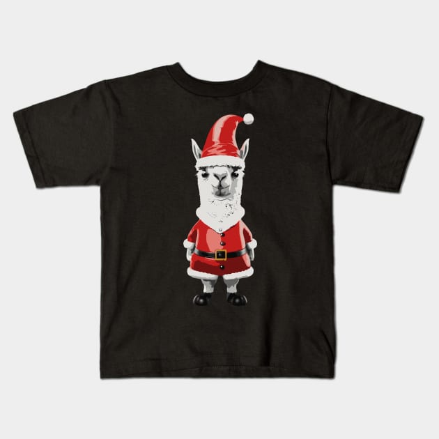 Christmas Funny Llama Kids T-Shirt by Megadorim